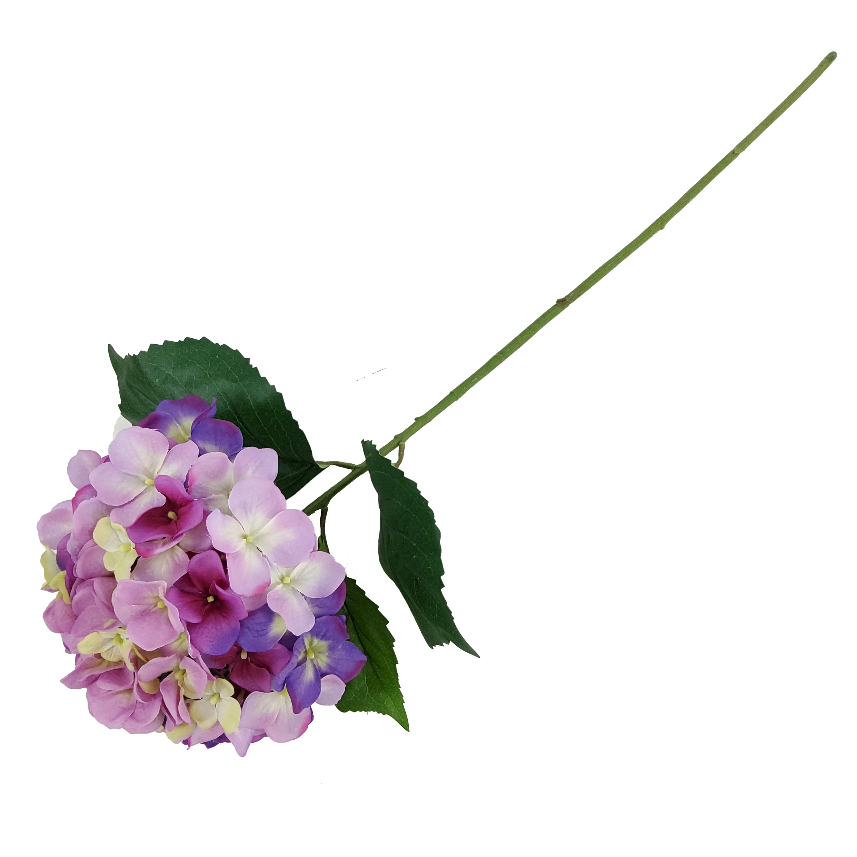 Mainstays Indoor Artificial Hydrangea Flower Stem, 30.5 in, Polyester, Purple