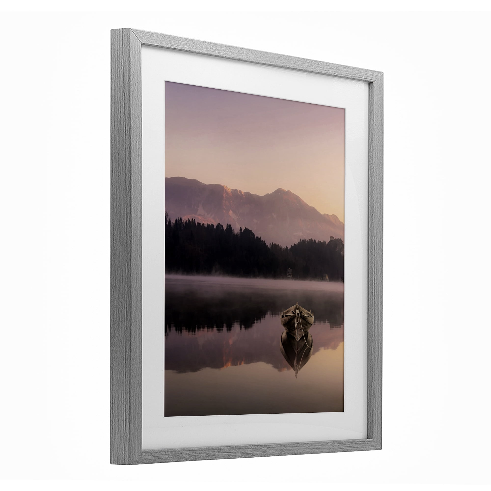 Stupell Industries Tranquil Lake Sunsets Gray Framed Print Under Glass, design by Marcus Prime