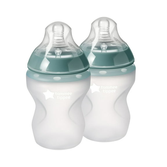 Tommee Tippee Closer to Nature Soft Feel Silicone Baby Bottles (9oz, 2 Count)