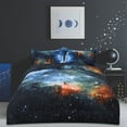 thumbnail image 2 of PiccoCasa Twin 3 Pieces Galaxies Blue Comforter Set All-Season Down Quilted Set, 2 of 7
