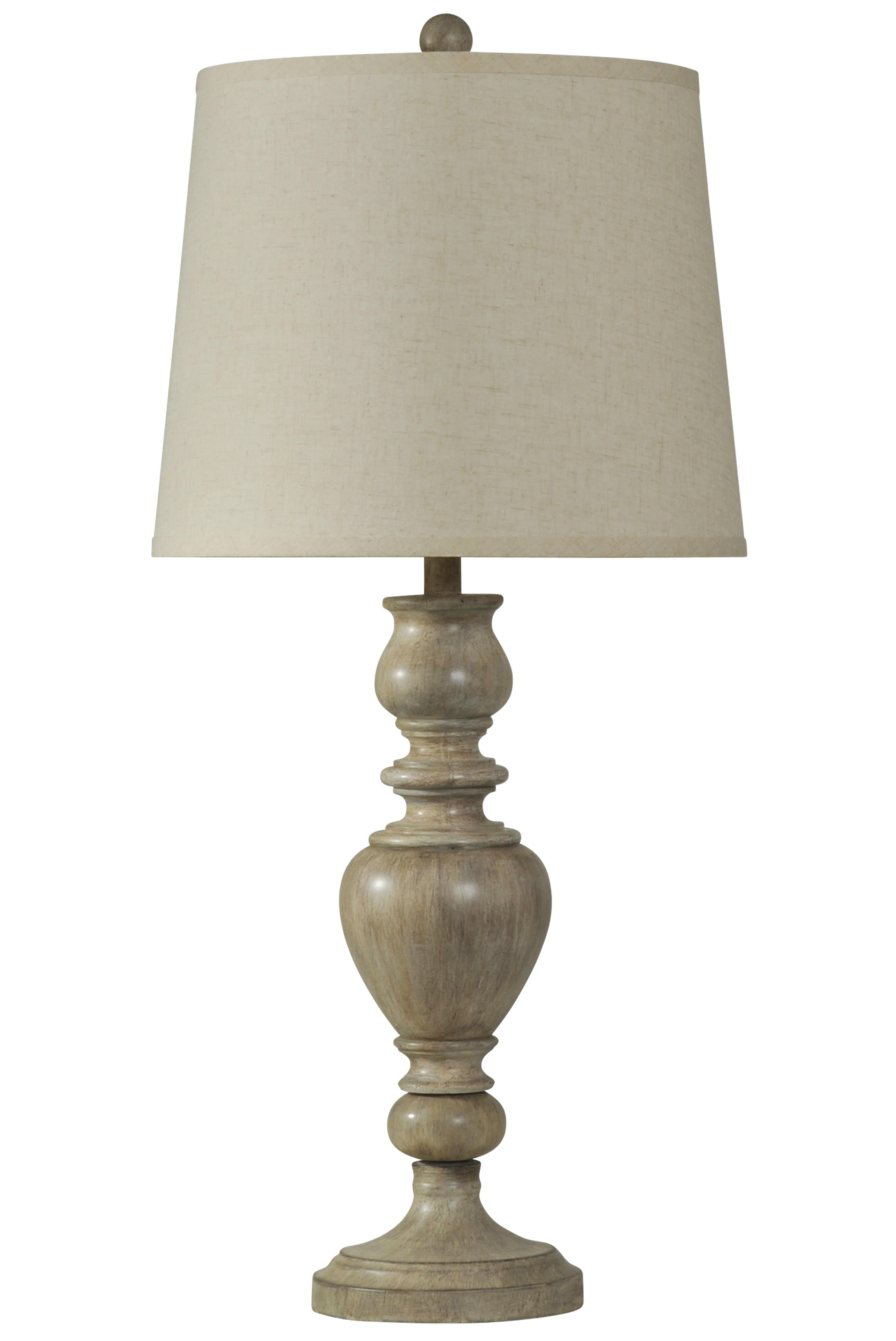 Bokava Table Lamp OffWhite Finish White Hardback Fabric Shade
