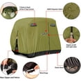 thumbnail image 6 of 10L0L Golf Cart Cover, 4 Passenger Golf Cart Storage Cover Universal for EZGO, Club Car, Yamaha, 420D Waterproof Rainproof Sunproof Dustproof Protection Golf Cart Accessories-Green, 6 of 8