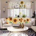 thumbnail image 6 of Set of 4 Sunflower Decorative Throw Pillow Covers 12x12 Inch Plant Pillow Covers Linen Square Pillow Cases Summer Flower Outdoor Sofa Couch Home Bed Decor Cushion Covers (12 by 12), 6 of 6