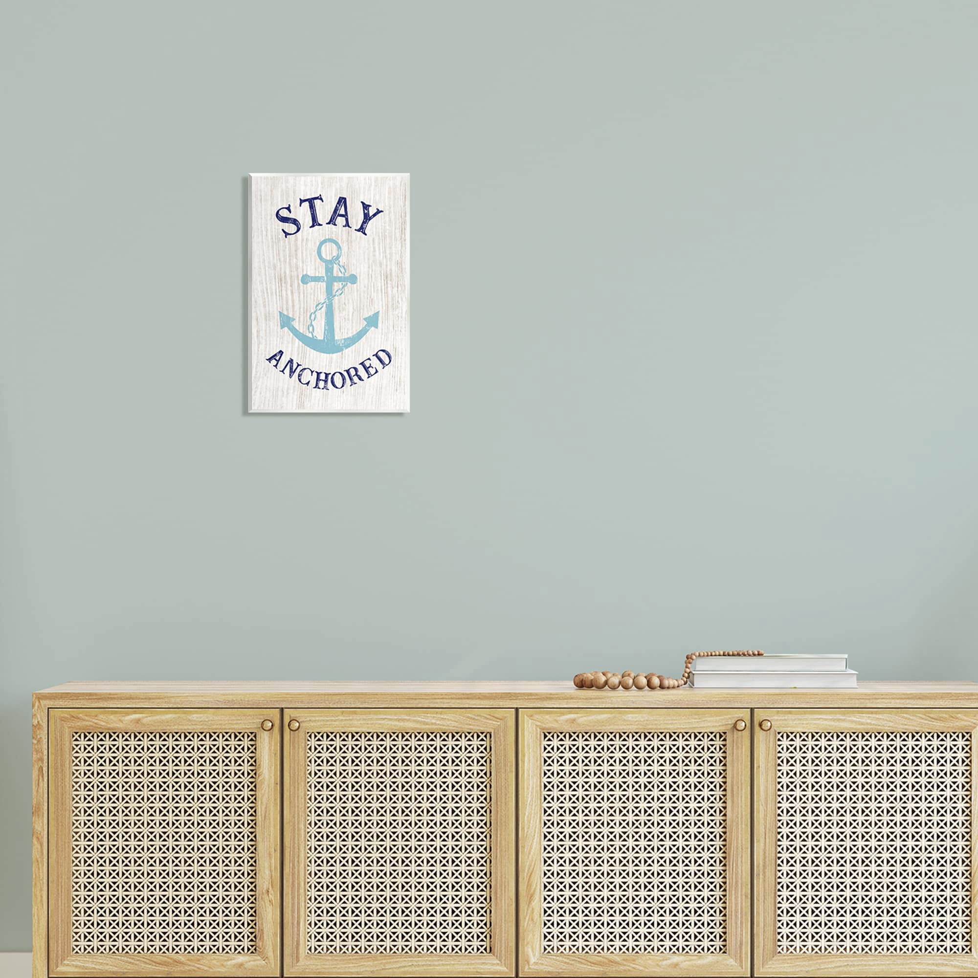 Stupell Industries Stay Anchored Rustic Nautical Beach Typography Graphic Art Unframed Art Print Wall Art, Design by CAD Designs