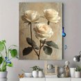 thumbnail image 4 of Qisvanset 12x16 Inch White Rose Floral Canvas Wall Art, Vintage Rustic Charm Romantic Nature Home Decor, 4 of 8