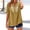 Yellow, variant on Lumosvexa Womens Plain T-Shirt for Women Linen Short Shirt Tops Crew Neck Cotton T Shirt Khaki Size 2XL