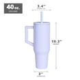 thumbnail image 2 of Elemental Commuter 40 oz Tumbler with Handle and Straw Lid | Travel Coffee Mug Spill Resistant | Insulated Cup Stainless Steel Tumblers for Water, Smoothies, Milkshake and More | Ice Blue, 2 of 7