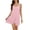 A Pink, variant on Summer Outfits for Women 2026 Women's Summer Sleeveless V Neck Beach Dress Casual Loose Knotted Hem Tank Dress With Metal Ring Straps Black L