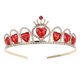 thumbnail image 5 of GOOHOCHY Corona de pelo de cristal rojo retro, tocado de novia, tiara de diamantes de imitación, 5 of 8