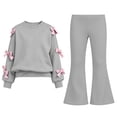 thumbnail image 2 of Cethrio Girls Outfit Sets 2 Piece, Printed Long Sleeve Pullover Spring Fall Girls' Clothing Sets Gray Size 11-12 T, 2 of 9