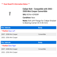 thumbnail image 2 of Caliper Bolt - Compatible with 2002 - 2008 Mini Cooper Convertible 2003 2004 2005 2006 2007, 2 of 2