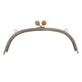 thumbnail image 1 of facefd 24.5cm Metal Arch Frame Kiss Clasp Lock Bead Head DIY Purse Bag Grey, 1 of 9