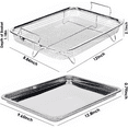 thumbnail image 3 of Air Fryer Basket for Oven,PandaTop 12.8" x 9.6" Oven Air Fryer Basket and Tray for Oven,Dishwasher Safe,Small Nonstick Crisper Tray & Basket,Silver, 3 of 9
