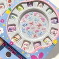 thumbnail image 2 of RAGUPEL 12Pcs Press on Nails for Kids,Short Square and Round Kids Nails Set for Girls,False Nails with Cloud and Flower Stickers,Style4, 2 of 6
