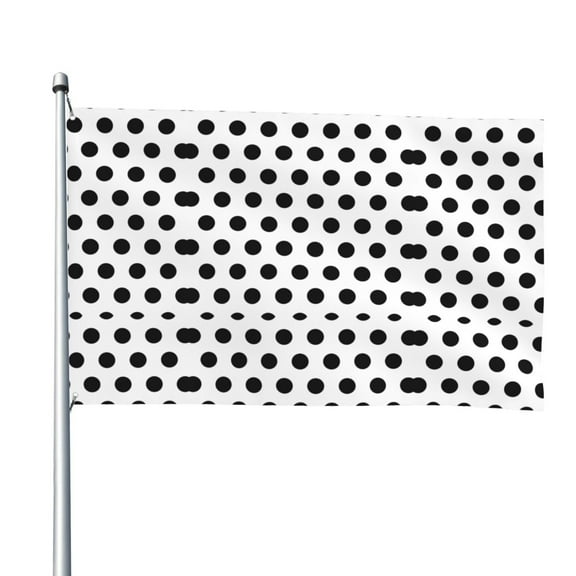 Black Polka Dot Pattern Flag 4x6ft Cool Funny Flag Banner For Dorm Bedroom Wall Decor Indoor Outdoor