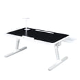 thumbnail image 2 of Nanly Foldable Laptop Bed Tray Desk, Heights and Angles Adjustable Laptop Bed Table with USB Fan and Small Lamp Portable Laptop Stand for Eating, Working, Writing in Sofa Couch Floor, 2 of 10