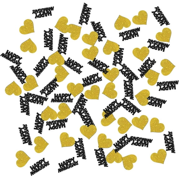 Happy Anniversary Confetti Glitter, Happy Birthday Table Confetti, Wedding Anniversary Paper Scatter, Anniversary Party Table Decorations Confetti, 120pcs