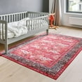 thumbnail image 2 of Ultrug Vintage Rugs Soft Accent Area Rug for Bedroom Living Room Home Decor Boho Carpet,5'x8',Red, 2 of 7