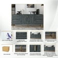 thumbnail image 5 of Castle Place Comtemporary Stylish Space Saving Sideboard Accent Cabinet Wood MDF, Dark Grey, 5 of 6