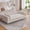 Beige, variant on 83.1" Wide Chenille Chaise Lounge, Modern Upholstered End of Bed Bench with Armrests & Pillows, Rubberwood Legs for Living Room, Beige