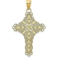 thumbnail image 3 of 14K Yellow Gold Blue Enamel Filigree Cross Charm - 31.95mm, 3 of 6