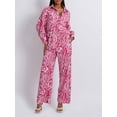 thumbnail image 3 of Cenuakty Women’s 2 Piece Fall Long Sleeve Outfits Fashion Printed  Button Down Shirt + Pants Set Loungewear, 3 of 9