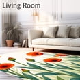 thumbnail image 2 of ODIKA 8'x10' Machine Washable Non-Slip Area Rug, Wildflower Meadow Impressionist Canvas Romantic Sophisticated High Traffic Rug, Orange, 527975, 2 of 7