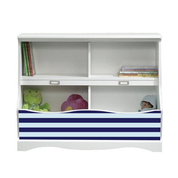 Lifesong Milestones Modern Bookcase Footboard For Kids - (Stripe Navy,Light Blue 414436 Pogo)