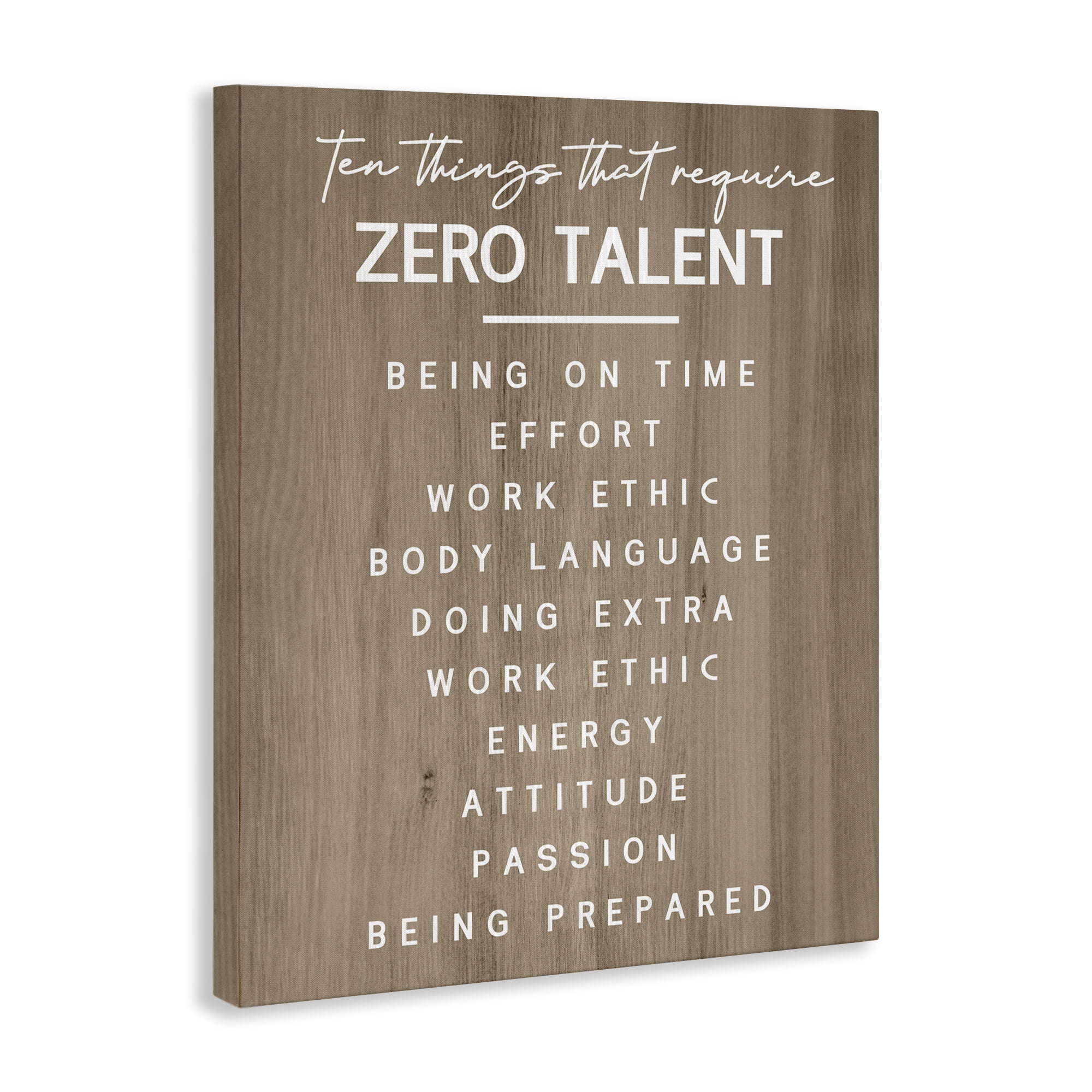 Stupell Industries Inspirational Zero Talent Text & Numbers Painting Wrapped Canvas Art Print Wall Art, 16 x 20