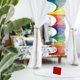 thumbnail image 1 of Hilandero De Viento Rainbow 3D Wind Spinner - Carillón de viento colgante de bambú colorido para jardín M Sywqhk Libre de BPA, 1 of 6