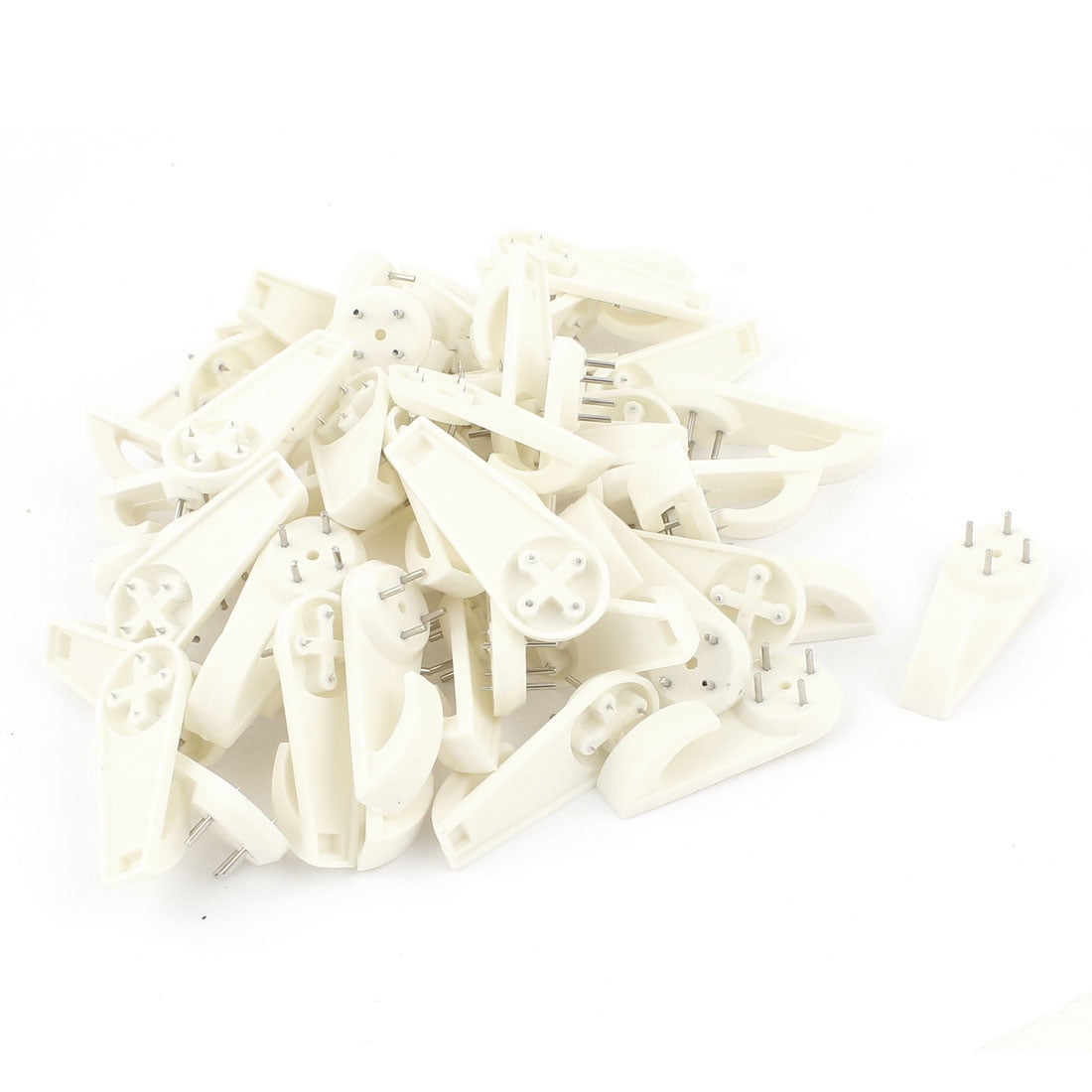 Unique Bargains 50 x White Plastic 4 Pins Picture Frame Hanging Holder