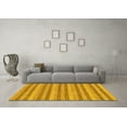 thumbnail image 3 of Ahgly Company Machine Washable Indoor Square Oriental Yellow Modern Area Rugs, 5' Square, 3 of 4