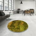thumbnail image 4 of Ahgly Company Machine Washable Indoor Round Transitional Bakers Brown Area Rugs, 4' Round, 4 of 7