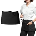 thumbnail image 2 of Delantal de cintura con 3 bolsillos para hombre y mujer, poliéster, color negro, 2 of 2