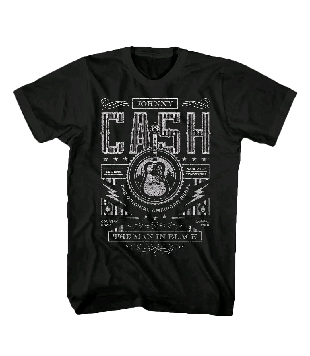 Johnny Cash Men's Mug Shot T-Shirt, Noir, Taille L Unisexe