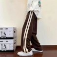 thumbnail image 2 of Otoño nuevo estilo Hong Kong moda versátil de pierna recta pantalones casuales para estudiantes pantalones de pierna ancha a rayas laterales para hombres, 2 of 5
