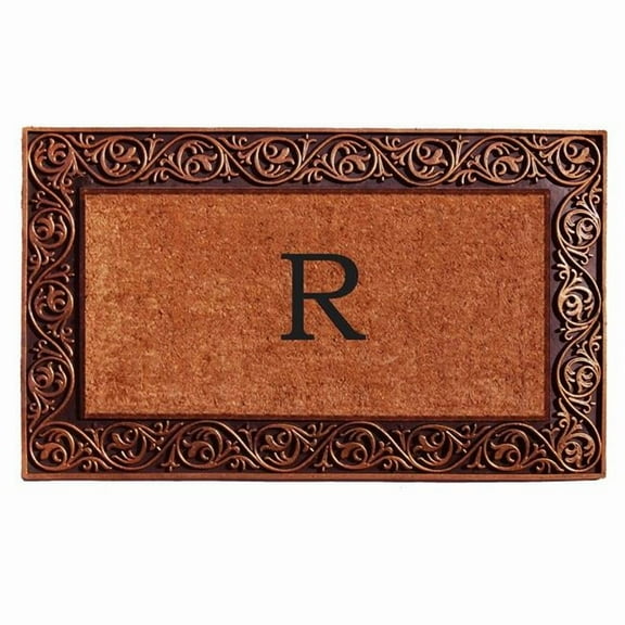 Calloway Mills Prestige Bronze Monogram Outdoor Doormat 18" x 30" (Letter R)