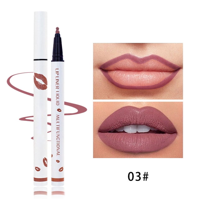 FSTDelivery Lip Liner Matte Liquid Lipstick Pencil Non-stick Cup Lip Gloss Solid Color Lip Glaze Pen Long-lasting Sweat Fast Drying Vegan, Cream Formula on Clearance 0.6ml, 03#