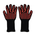 thumbnail image 1 of Guantes para barbacoa Guantes resistentes al calor Guantes para asar Guantes de silicona para horno Guantes de cocina para cocinar hornear Rojo, 1 of 10