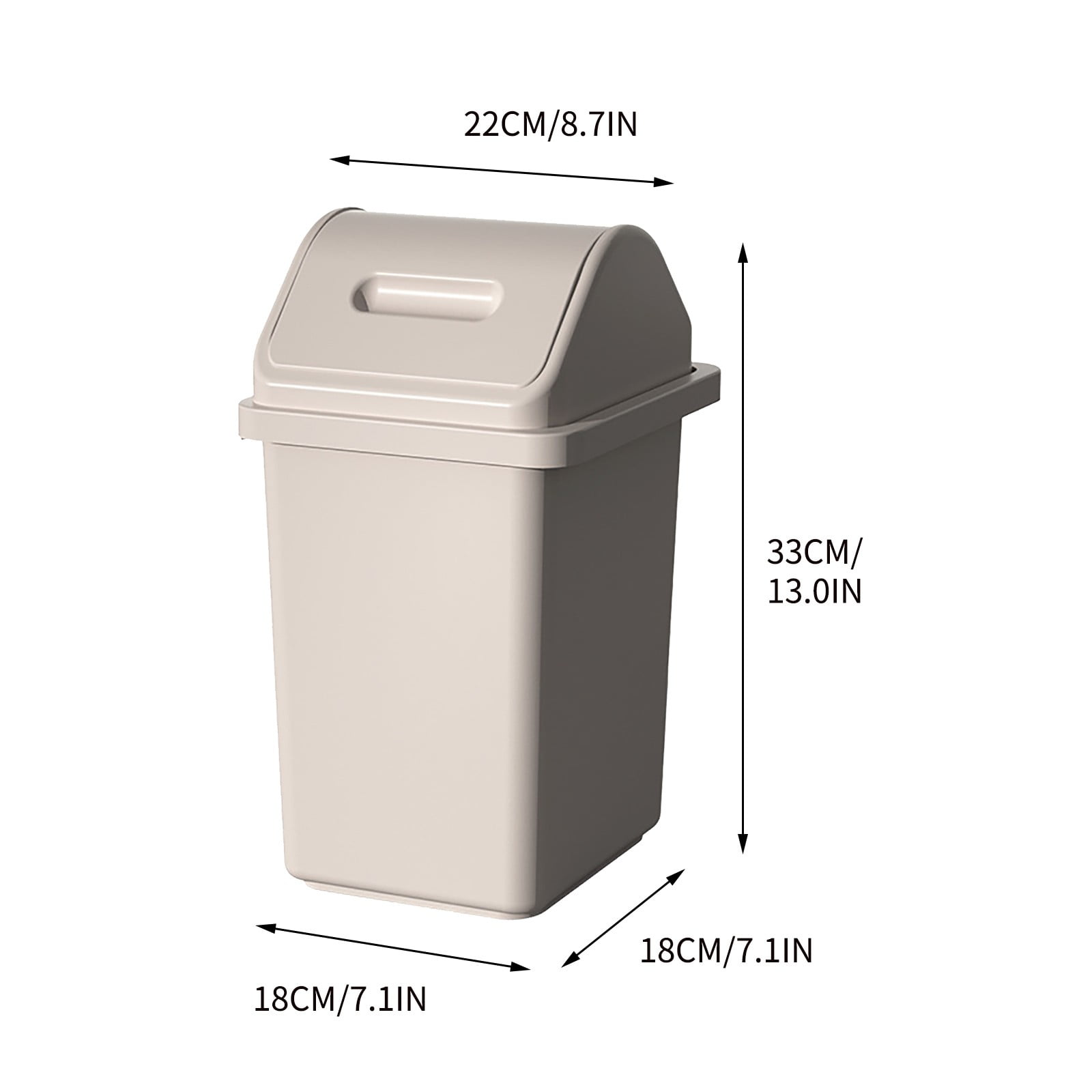 Slim Flip-Top Bathroom Trash Can with 360° Rotating Lid, Leak-Proof Household Garbage Bin for Toilet Kitchen Bedroom, Space-Saving Large Capacity Waste Basket