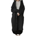 thumbnail image 1 of LUXUR Women With Pockets Overcoats High Low Hem Holiday Jacket Black L, 1 of 3