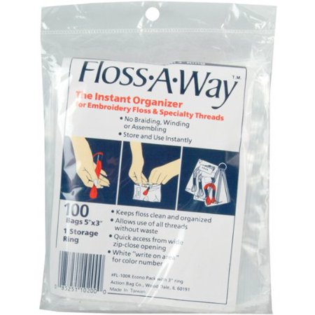 Lot De 100 Sacs Organisateurs Floss-A-Way 7,6 X 12,7 Cm Pour Broderie Et Fil à Broder - Multicolore