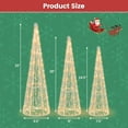 thumbnail image 3 of Costway Set of 3 Pre-lit Christmas Cone Trees Xmas Decoration with Star String & 90 Lights, 3 of 10