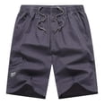 thumbnail image 2 of Lovzfmll Multi-Pocket Straight Leg Elastic Waist Shorts for Men, Outdoor Home Sports Athletic Bermuda Shorts Purple, 5XL, 2 of 7