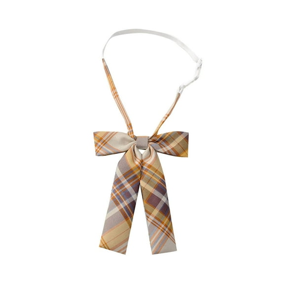 ZACPNCV Kids Plaid Tie Uniform Pre-Tied BowKnot Cute Stylish Colorful Bow Ties Yellow Free Size