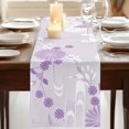 thumbnail image 3 of Table Runners 90 Inches Long Dress Scarves, Purple White Floral Farmhouse Coffee/Dining/Kitchen Table Runner for Living Room, Spring Botanical Leaves Farmhouse 13x90 Inch, 3 of 9