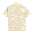 thumbnail image 4 of DJDLJWCJ Teen Boys Hawaiian Short Sleeve Button-Up Shirt Summer Fashion Printed Short Sleeve polo Shirts Stretch Beach Shirt Beige Size 9-10Years, 4 of 8
