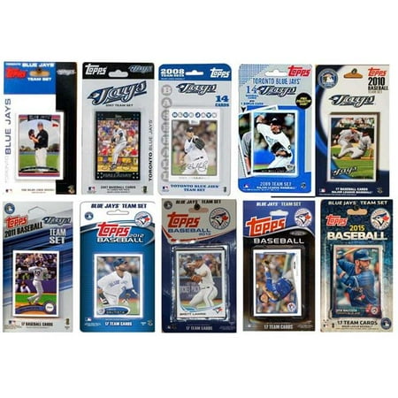 Toronto Blue Jays License Plate - CandICollectables JAYS1015TS MLB Toronto Blue Jays 10 Different Licensed Trading Card Team Sets
