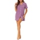 thumbnail image 2 of INSPIRAR CHIC Camisa de Noche de Botones para Mujeres Vestido de Pijamas de Manga Corta Ropa de Verano Nochegowns XL Púrpura, 2 of 6