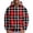 Red, variant on Men's Loose Fit Plaid Print Hoodie, Casual Long Sleeve Pullover Sweatshirt, Soft Fleece Streetwear for Fall Winter, Christmas Holiday, Lounge and Travel,Black,L
